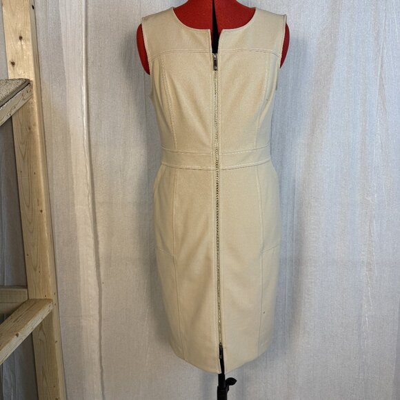 Tommy Hilfiger Dresses & Skirts - Tommy Hilfiger Womens Dress Size 12 Beige Tan Stretch Bodycon Work Dress F427